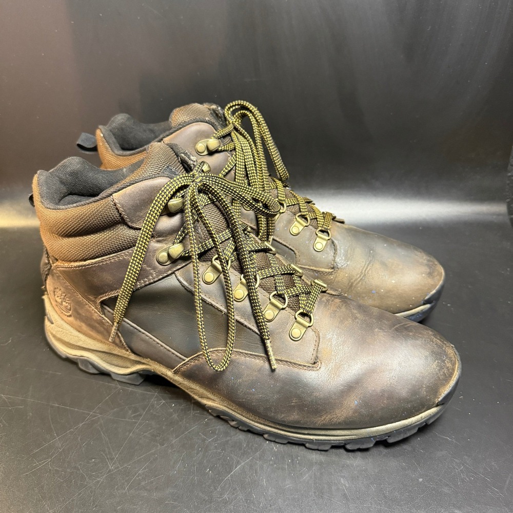 Timberland Mt Maddsen A4249 Brown Leather Hiking Boots Mens Size 13 US